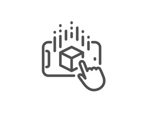 Augmented reality phone line icon. VR simulation sign. 3d cube symbol. Quality design element. Linear style augmented reality icon. Editable stroke. Vector
