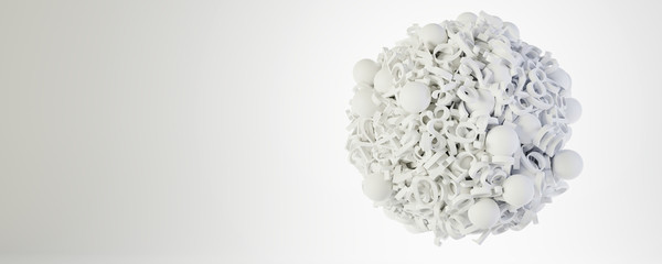 Abstract sphere made by numbers, original 3d rendering illustration, technology concepts