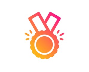 Award Medal icon. Winner achievement symbol. Glory or Honor sign. Classic flat style. Gradient honor icon. Vector