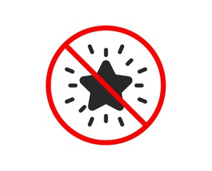 No or Stop. Rank star icon. Success reward symbol. Best result sign. Prohibited ban stop symbol. No rank star icon. Vector