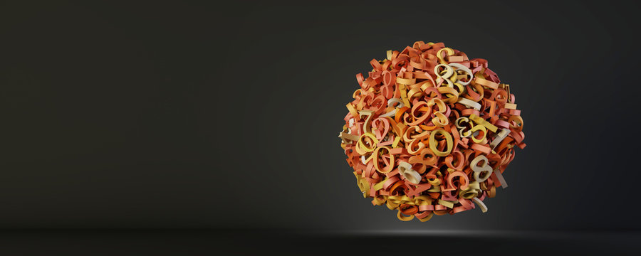 Abstract sphere made by numbers, original 3d rendering illustration, technology concepts