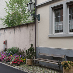 Fototapeta na wymiar Historische Häuser in der Bregenzer Oberstadt