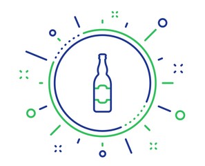 Beer bottle line icon. Pub Craft beer sign. Brewery beverage symbol. Quality design elements. Technology beer bottle button. Editable stroke. Vector