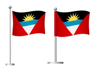 Antigua and Barbuda flag on pole icon