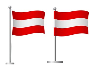 Austria flag on pole icon