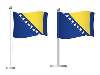 Bosnia and Herzegovina flag on pole icon