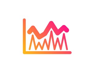Line chart icon. Financial growth graph sign. Stock exchange symbol. Classic flat style. Gradient investment icon. Vector