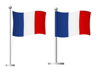 France flag on pole icon