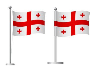 Georgia flag on pole icon