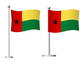 Guinea-Bissau flag on pole icon