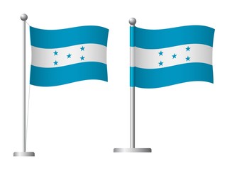 Honduras flag on pole icon
