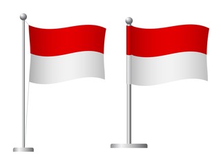 Indonesia flag on pole icon