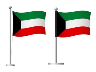 kuwait flag on pole icon