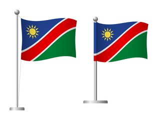 Namibia flag on pole icon