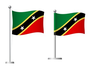 Saint Kitts and Nevis flag on pole icon