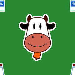 Cow and milk pattern