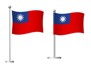 Taiwan flag on pole icon