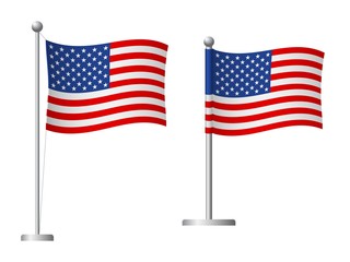United States flag on pole icon