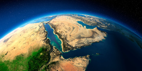 Highly detailed Earth. Saudi Arabia - obrazy, fototapety, plakaty