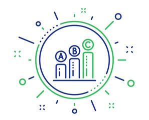 Graph line icon. Column chart sign. Ab test diagram symbol. Quality design elements. Technology graph chart button. Editable stroke. Vector