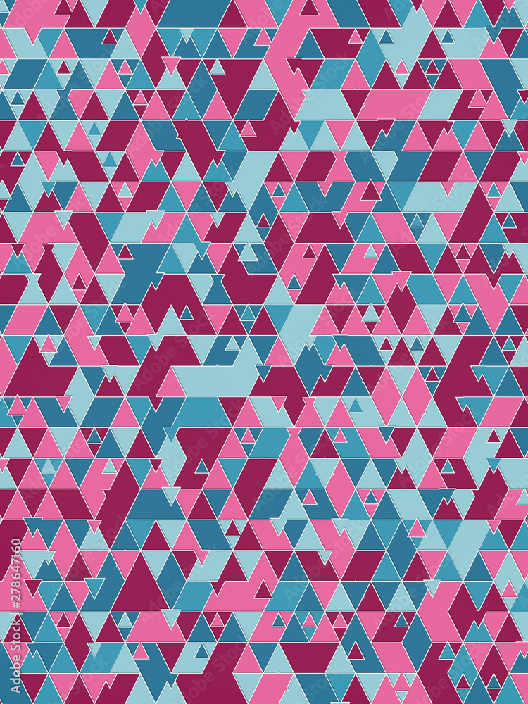 Poster Trendy triangular shapes pattern. Modern presentation template. Geometric template. Colorful abstract design. 3d rendering