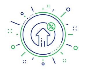 Loan percent growth line icon. Discount sign. Credit percentage symbol. Quality design elements. Technology loan percent button. Editable stroke. Vector
