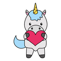 cute little unicorn baby with heart