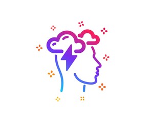 Mindfulness icon. Psychology sign. Cloud storm symbol. Dynamic shapes. Gradient design mindfulness stress icon. Classic style. Vector