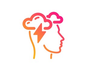 Mindfulness icon. Psychology sign. Cloud storm symbol. Classic flat style. Gradient mindfulness stress icon. Vector