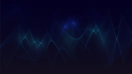 Dark background with transparent waves,equalizer, abstract background