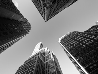 高層ビル・都市風景イメージ　ニューヨーク　モノクロ