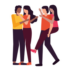 couple romantic love flat design