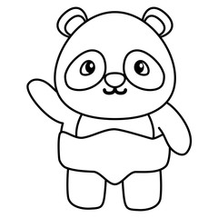 cute little bear panda baby character