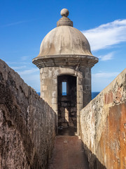 Garita at  El Morro fort in San Juan, Puerto Rico