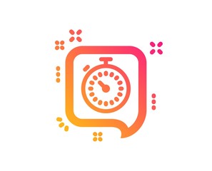 Timer icon. Time or clock in speech bubble sign. Classic flat style. Gradient timer icon. Vector