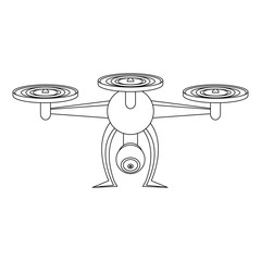 air drone remote control cartoon in black and white