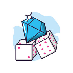 dices cubes casino game with diamond