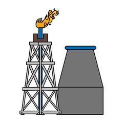 oil refinery gas factory cartoon