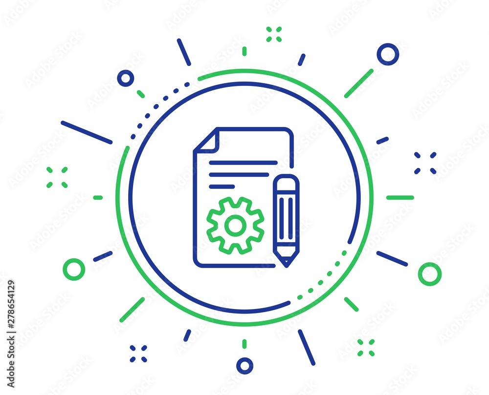 Aufkleber Documentation line icon. Technical instruction sign. Quality design elements. Technology documentation button. Editable stroke. Vector