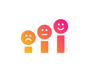 Customer satisfaction icon. Positive feedback sign. Smile chart symbol. Classic flat style. Gradient customer satisfaction icon. Vector
