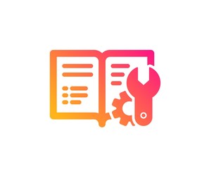 Engineering documentation icon. Technical instruction sign. Classic flat style. Gradient engineering documentation icon. Vector