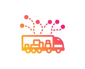 Truck transport icon. Transportation vehicle sign. Delivery logistics symbol. Classic flat style. Gradient truck delivery icon. Vector