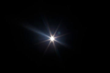 Lens Flare. Light over black background. Easy to add overlay or screen filter over photos. Abstract...