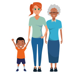 Family afro grandmother with daughter and granddaughter