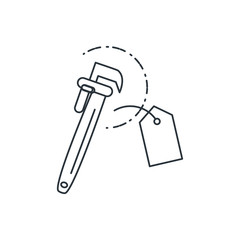 wrench tool with price tag hanging