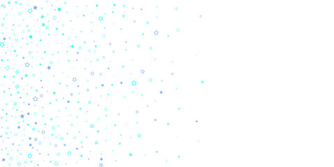 Blue, cyan, turquoise glitter stars confetti