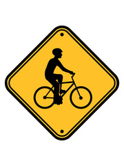 schild hinweis achtung vorsicht zone gebiet fahrrad fahren silhouette fahrradfahrer schnell radeln ausflug radtour fahrradtour tour fahrradhelm helm fahrer cool design biker clipart