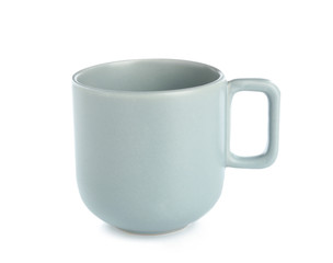 Ceramic cup on white background
