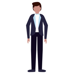 flat design wedding people groom