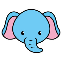 cute little elephant baby head character